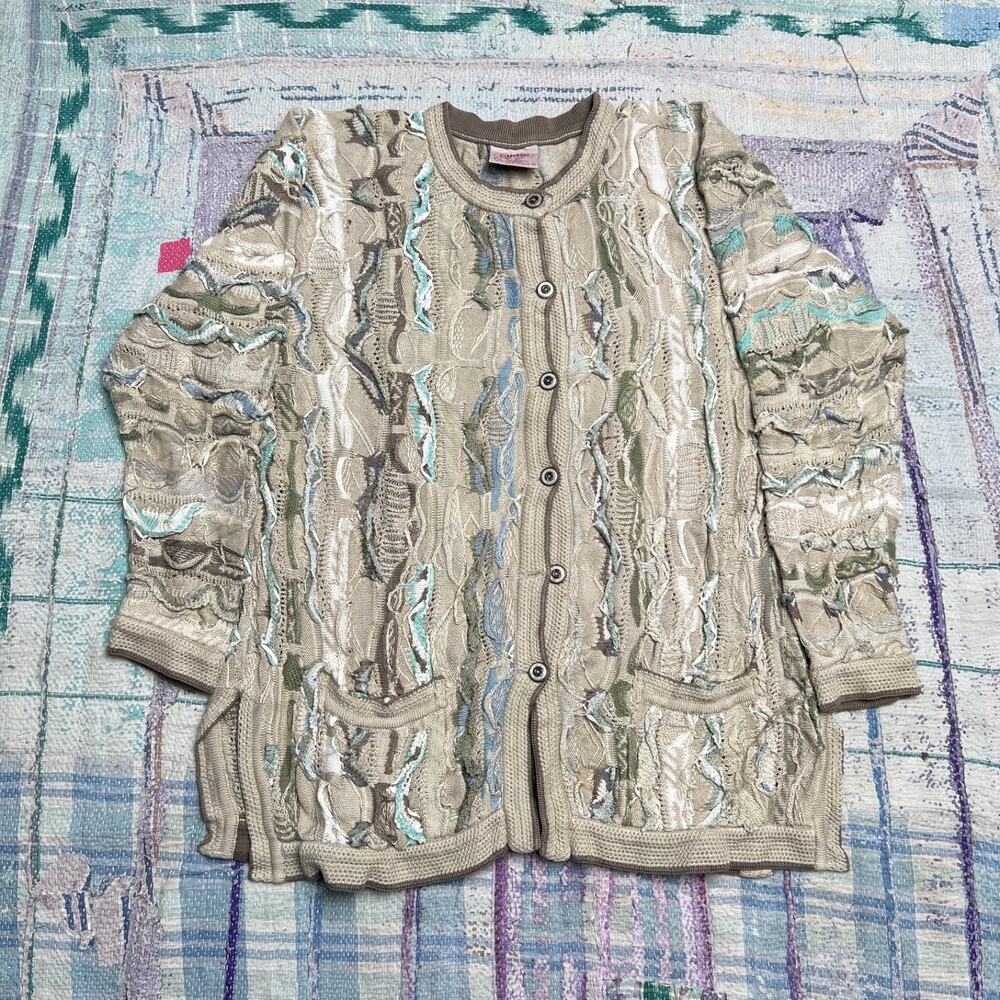 Vintage Coogi Cuggi Australia Sweater Knit 3D Authentic Cardigan medium